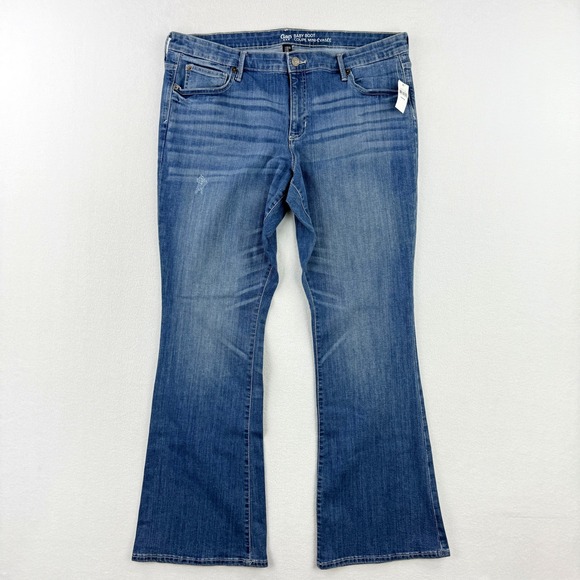 GAP Baby Boot Jeans Size 18 Womens Light Wash Denim NEW - Picture 1 of 9